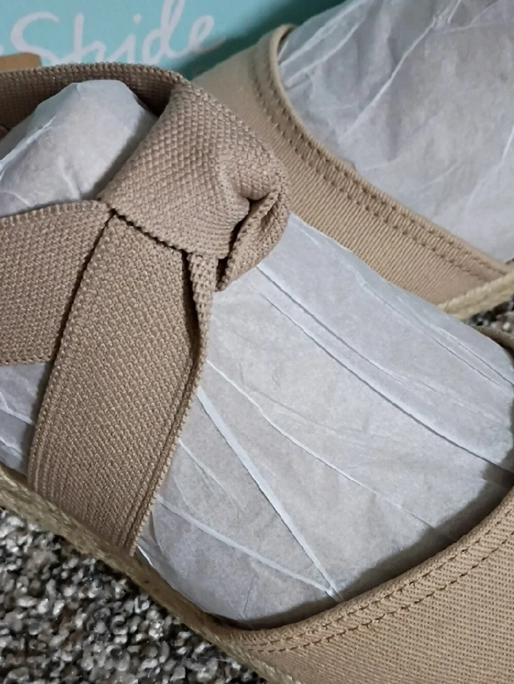 Life Stride Beige Espadrille Wedge Flats with Wrap Straps